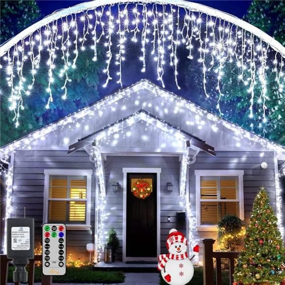 396LED 32FT - Timer 8Modes Connectable Waterproof Icicle...